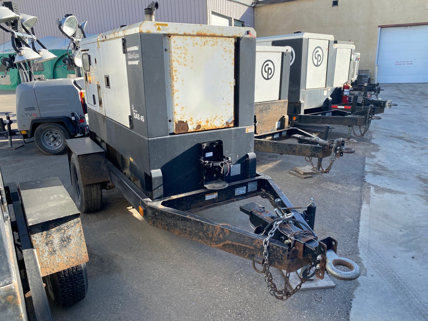 2013 Atlas Copco QAS45KD Generator on Jobsite Trailer 35kw 3 Phase Power #9171 BP