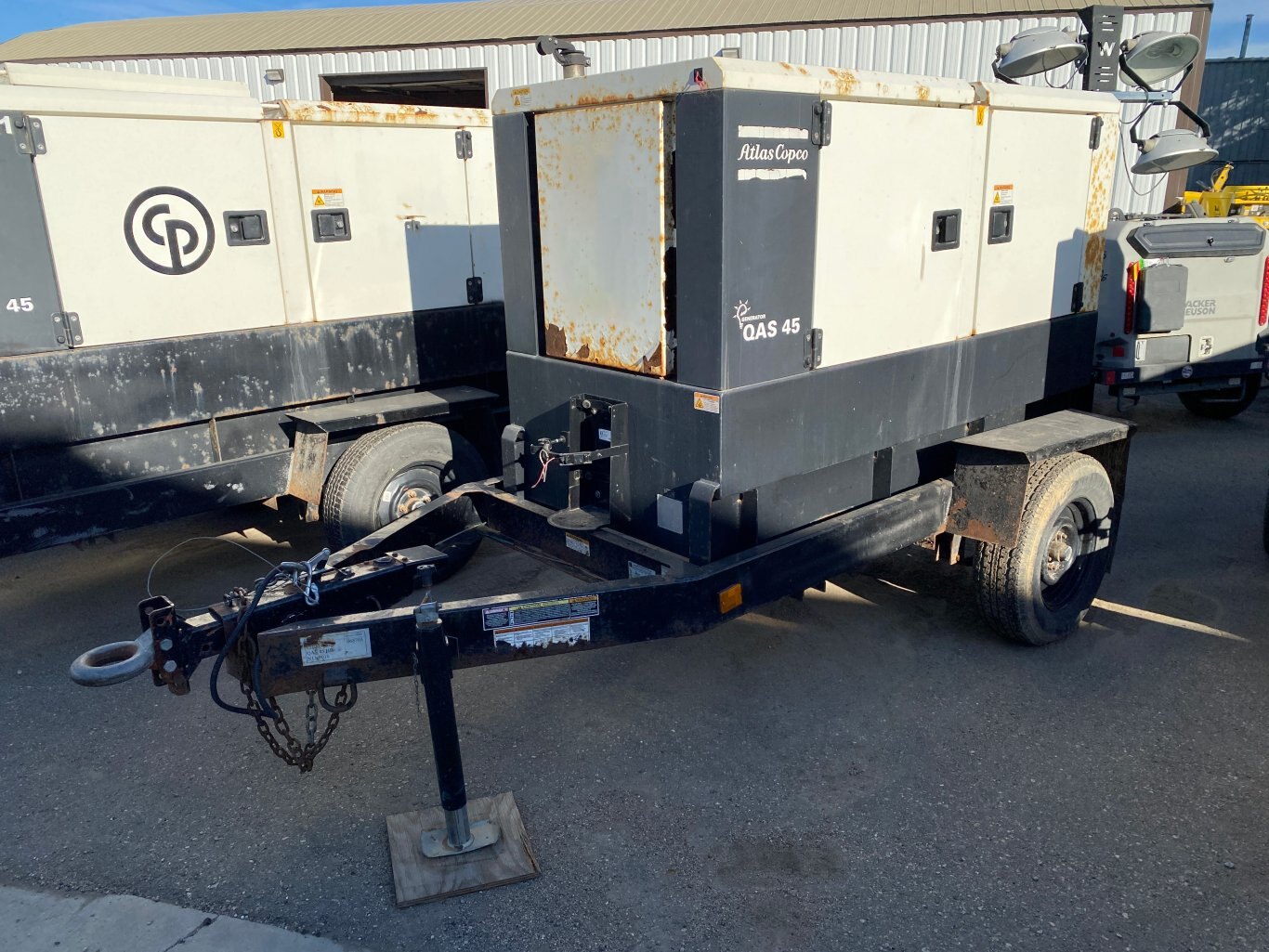 2013 Atlas Copco QAS45KD Generator on Jobsite Trailer 35kw 3 Phase Power #9171 BP