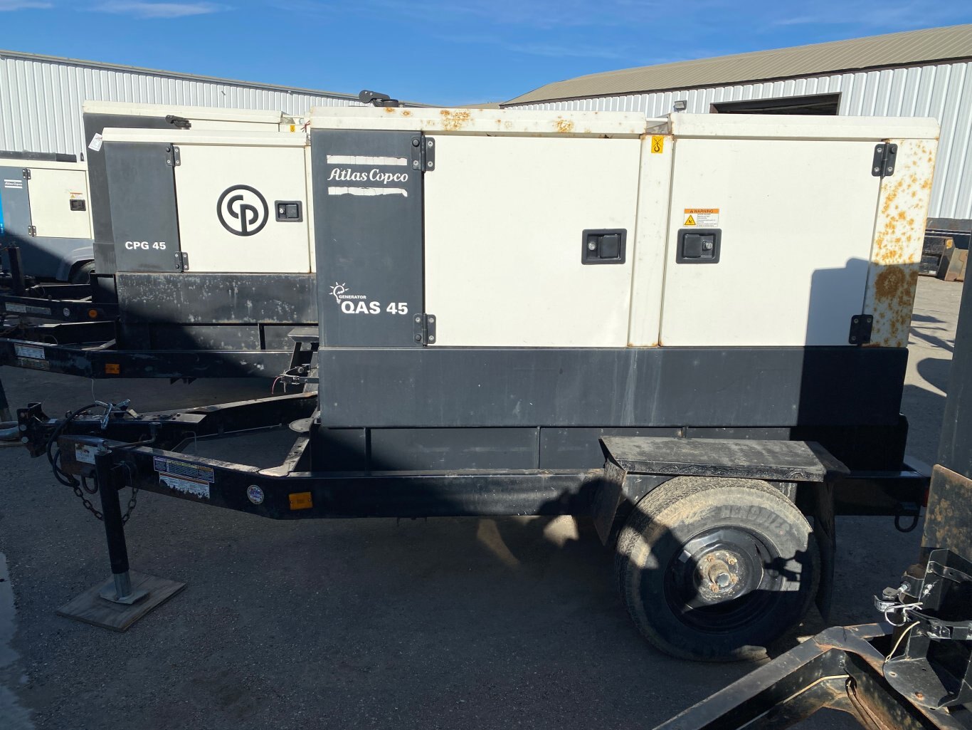 2013 Atlas Copco QAS45KD Generator on Jobsite Trailer 35kw 3 Phase Power #9171 BP