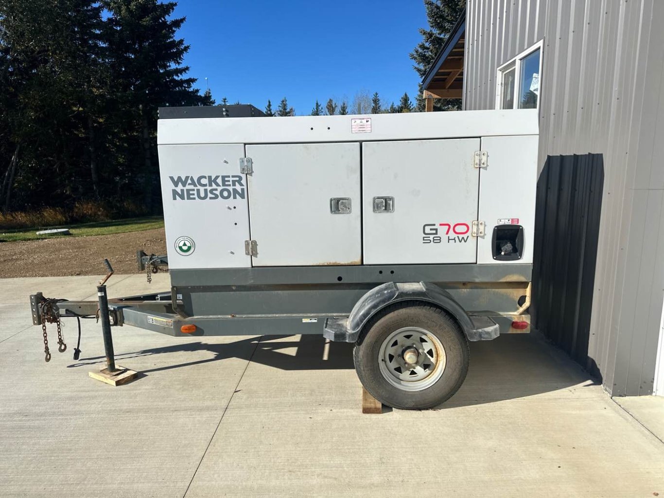 2017 WACKER NEUSON G70 Towable Generator #9179 JA