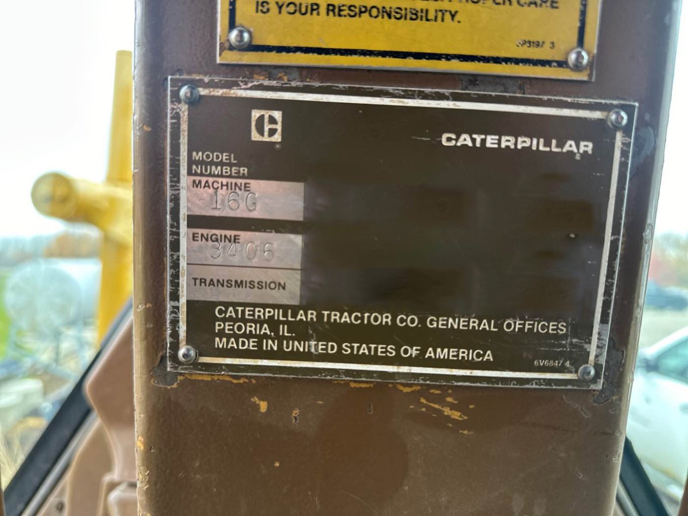 1985 Caterpillar 16G Motor Grader #9180 JA