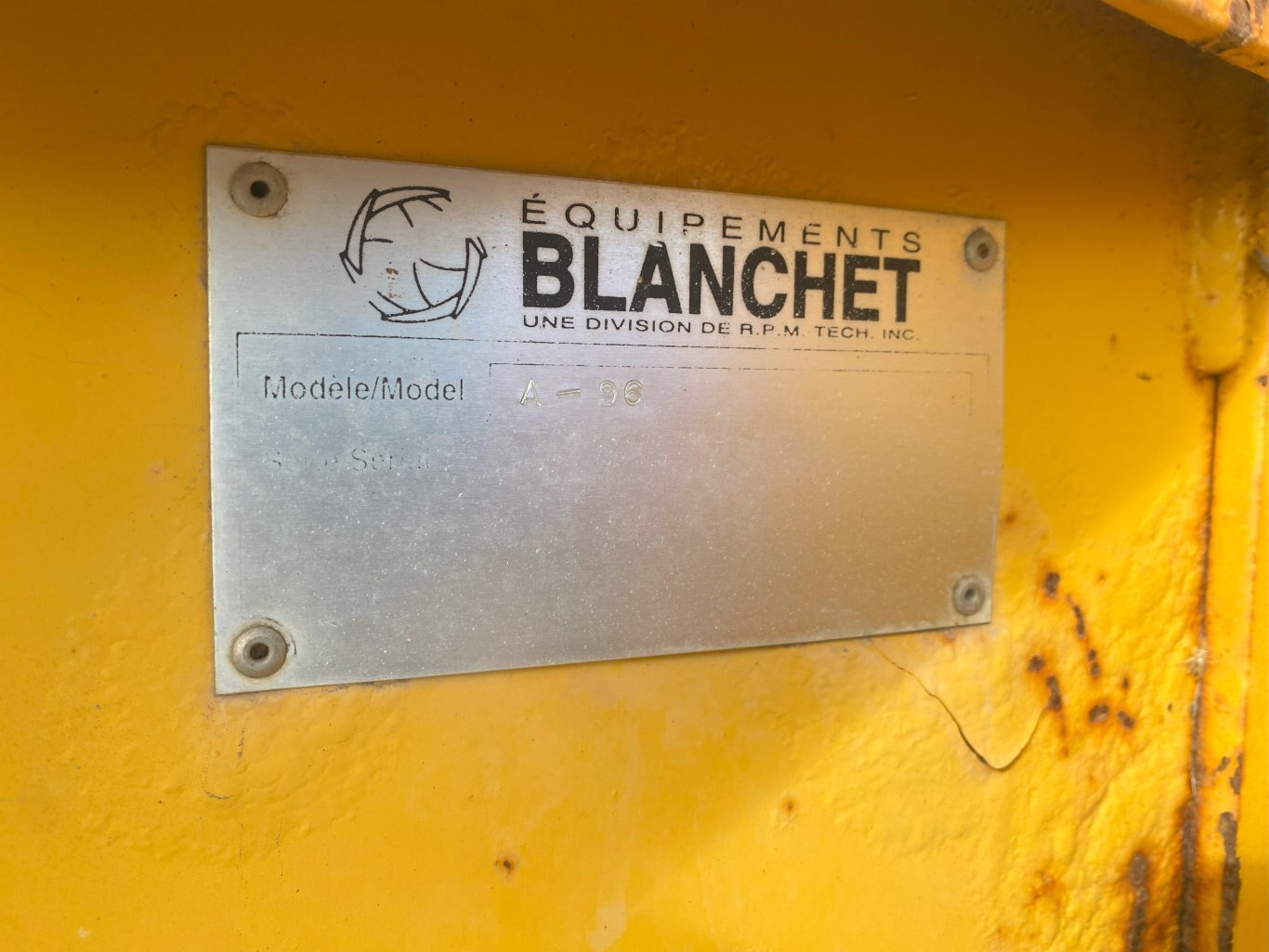 Blanchet A 96 Industrial Snow Blower #9181 AS