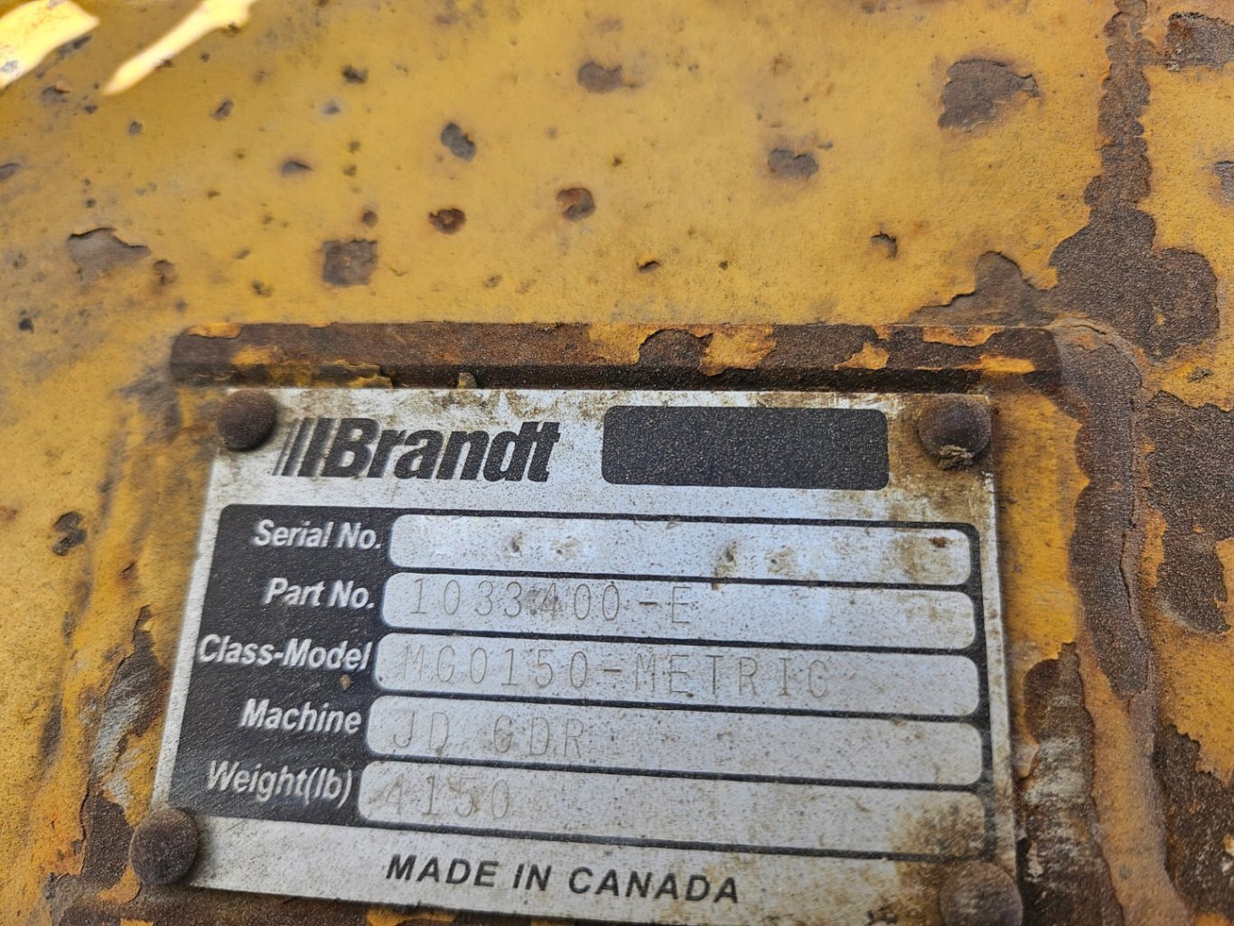 Brandt Deere 772G Mastless Snow Wing Motor Grader #9201 JP