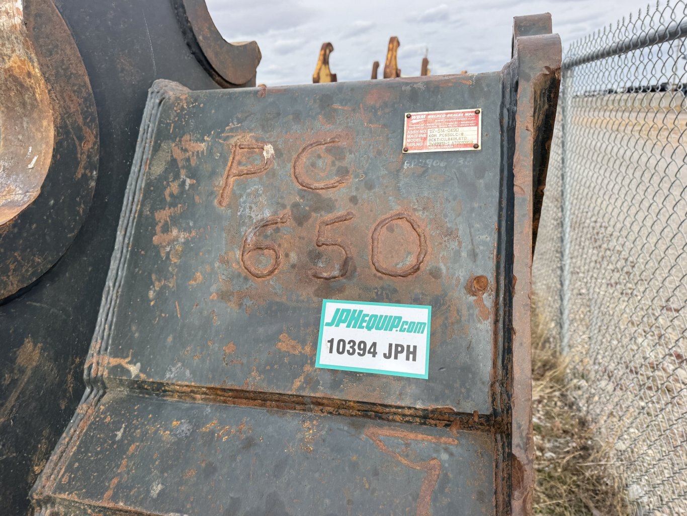 600 Series Excavator Clean Up Bucket 84 #10394 JPH