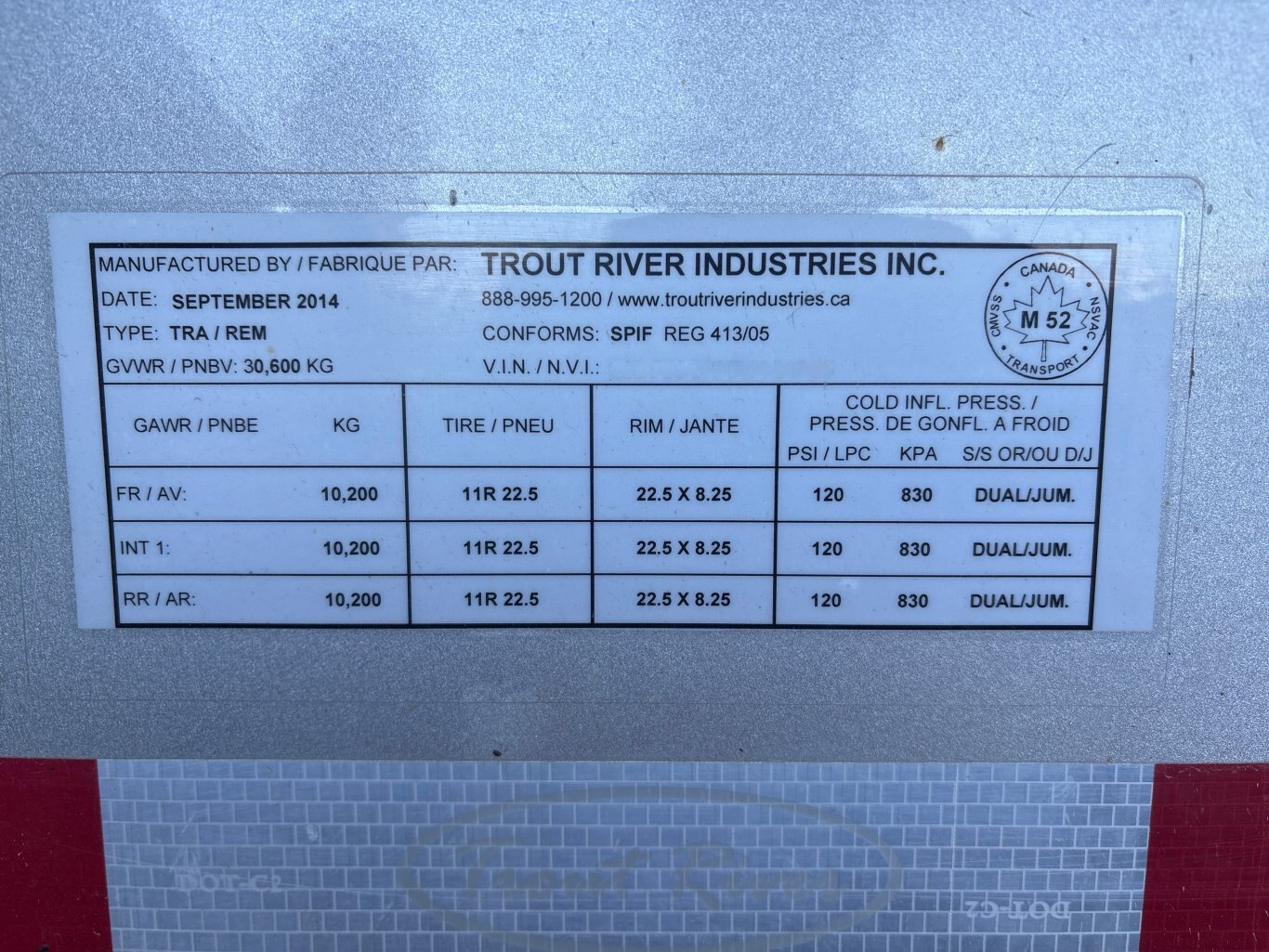 2015 Trout River 38' Tri Axle Live Bottom Trailers #9341 AS