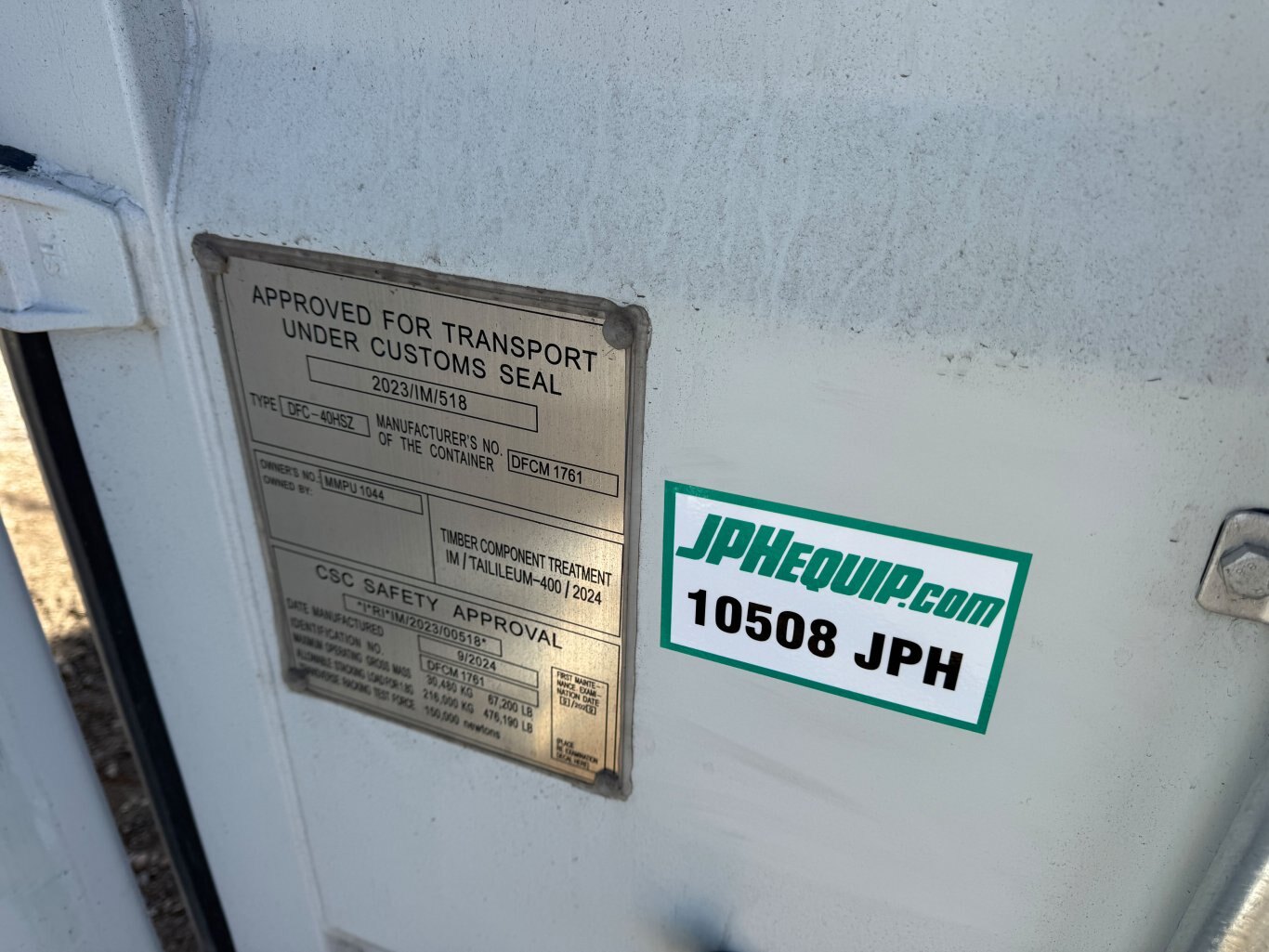 40' Seacan 1 Front & 2 Large Side Doors 1 Trip #10508 JPH