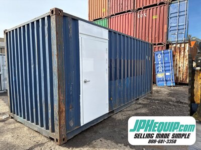 Custom Sea-Can Cold Storage Tool Crib w/ Man Door, Power, and Lighting #9498 JA