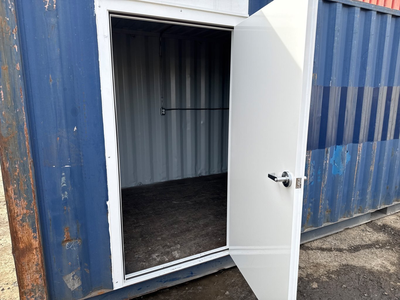 Custom Sea Can Cold Storage Tool Crib w/ Man Door, Power, and Lighting #9498 JA