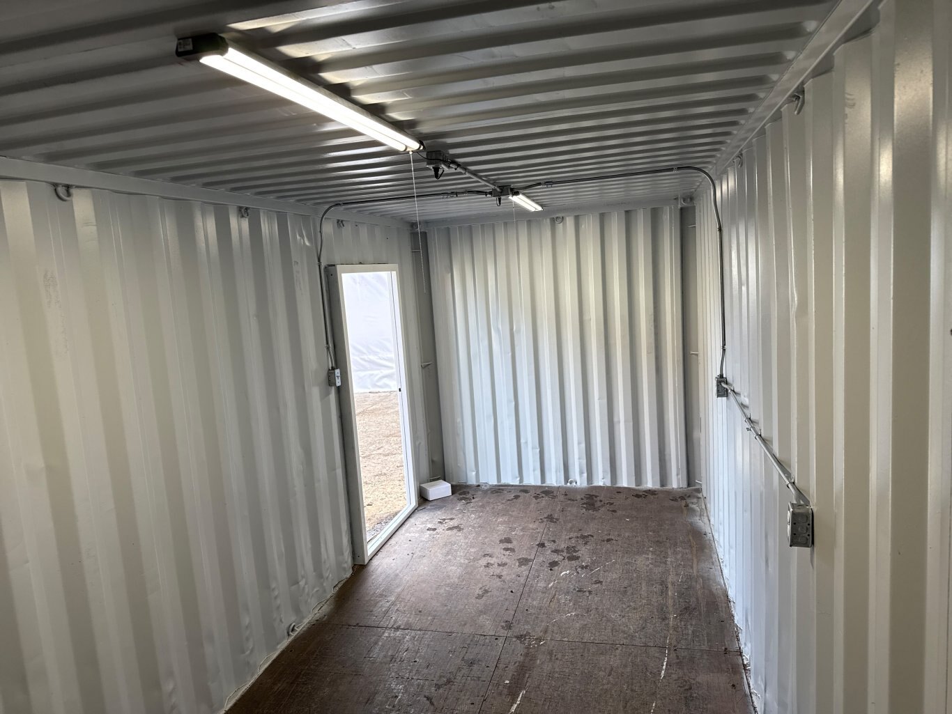 Custom Sea Can Cold Storage Tool Crib w/ Man Door, Power, and Lighting #9498 JA