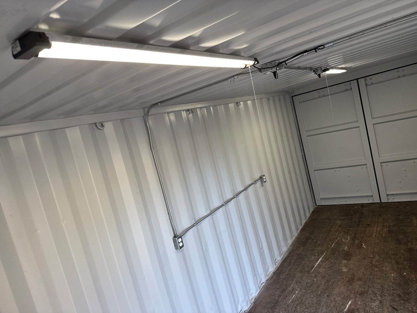 Custom Sea Can Cold Storage Tool Crib w/ Man Door, Power, and Lighting #9498 JA