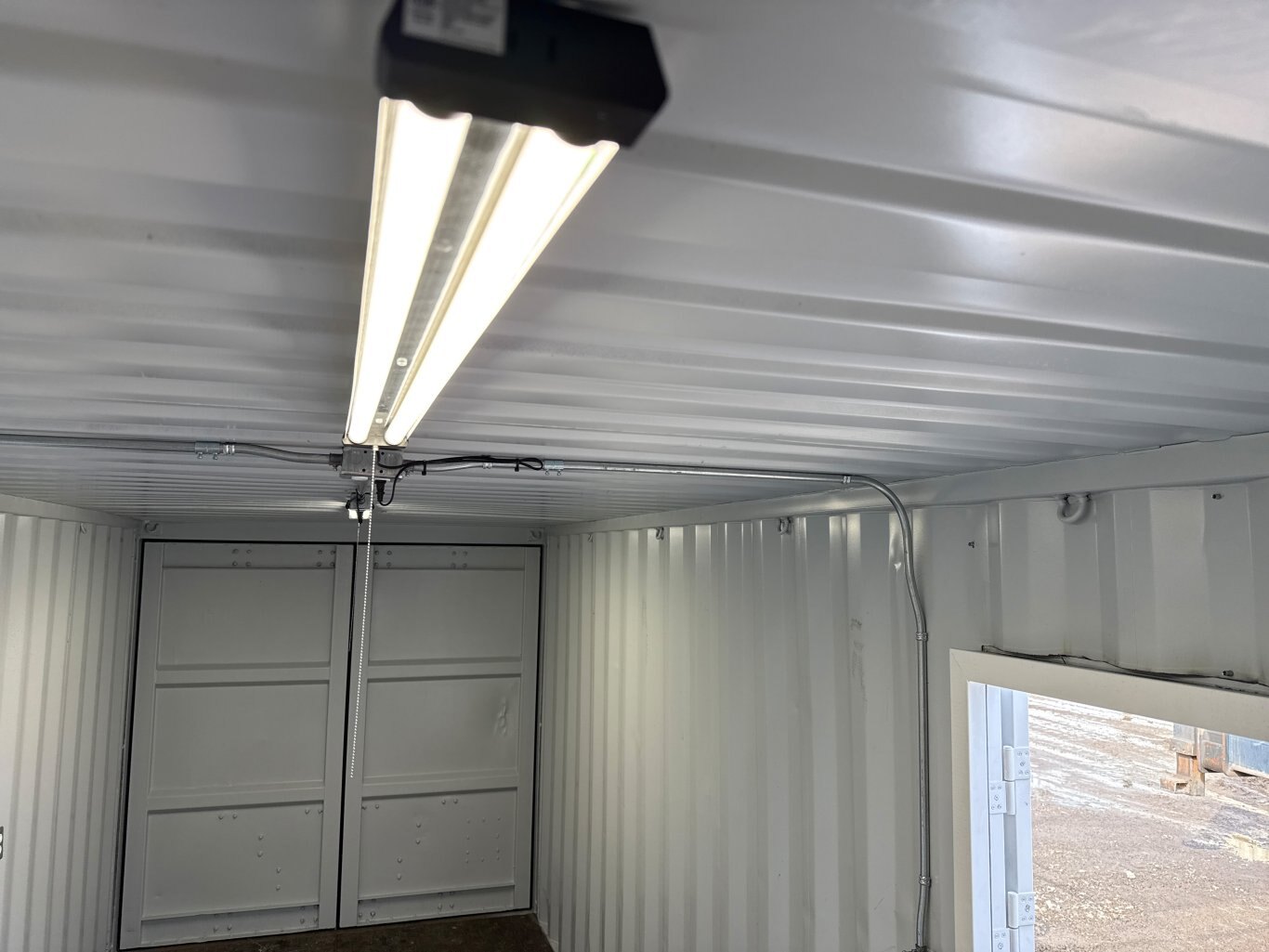 Custom Sea Can Cold Storage Tool Crib w/ Man Door, Power, and Lighting #9498 JA