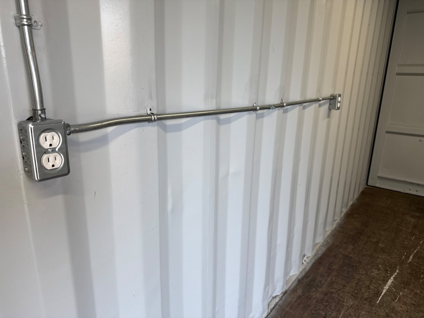 Custom Sea Can Cold Storage Tool Crib w/ Man Door, Power, and Lighting #9498 JA