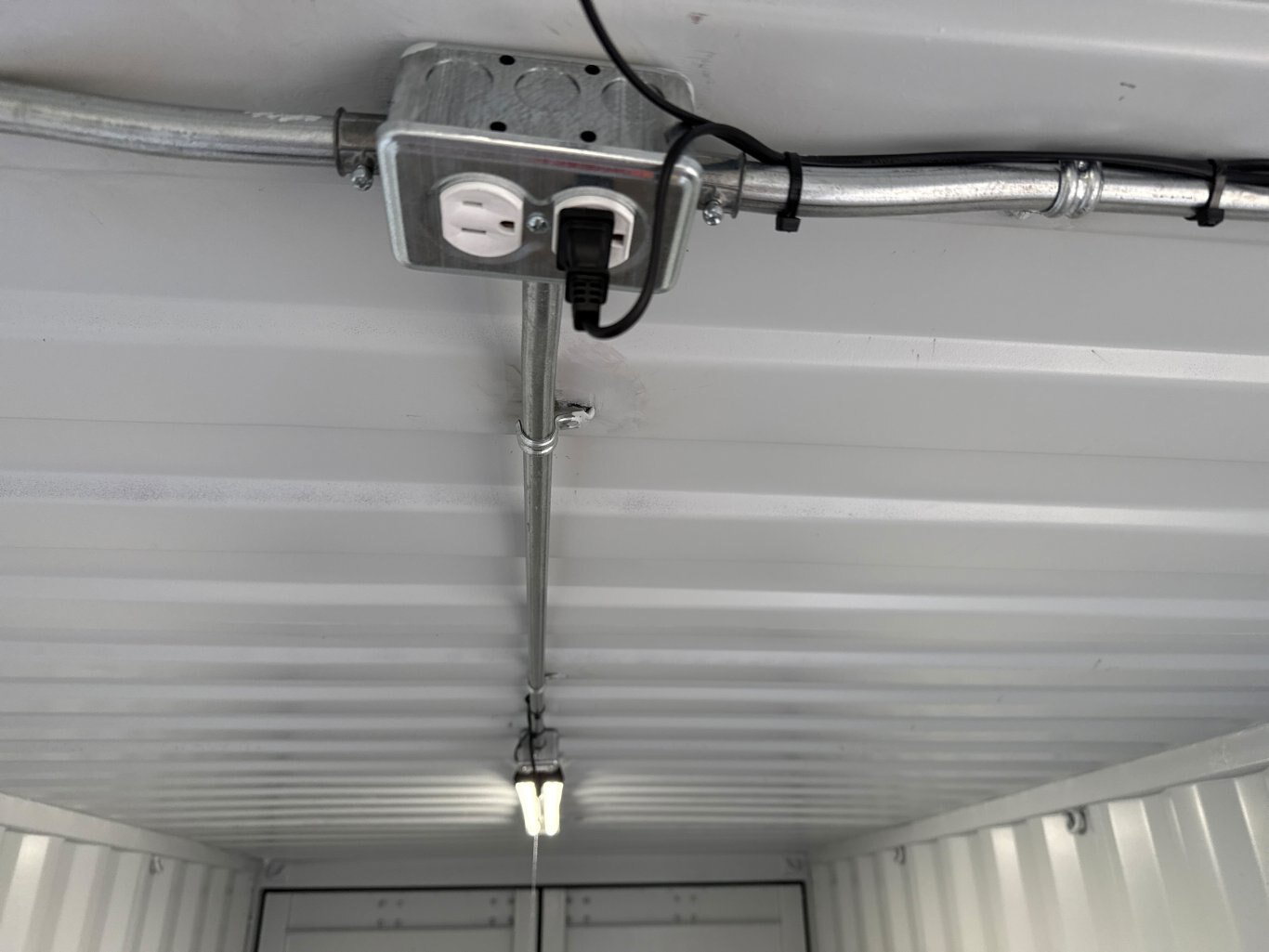 Custom Sea Can Cold Storage Tool Crib w/ Man Door, Power, and Lighting #9498 JA