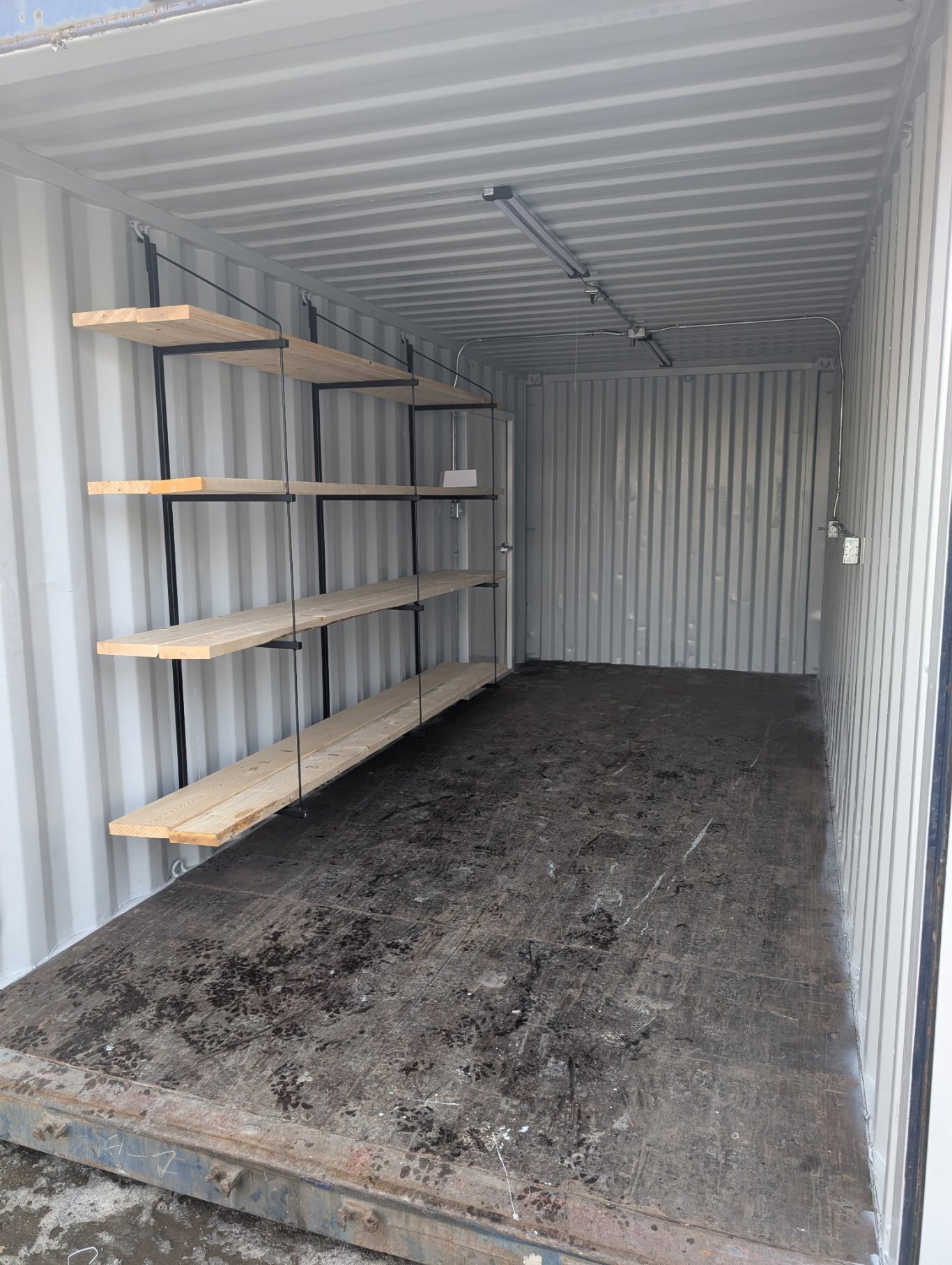 Custom Sea Can Cold Storage Tool Crib w/ Man Door, Power, and Lighting #9498 JA