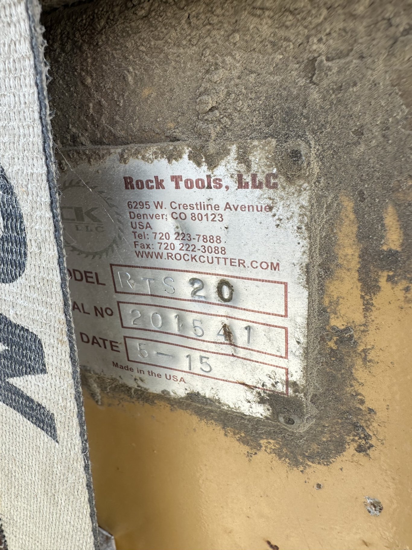 2015 Rock Tools RTS20 Concrete Saw #9549 BP