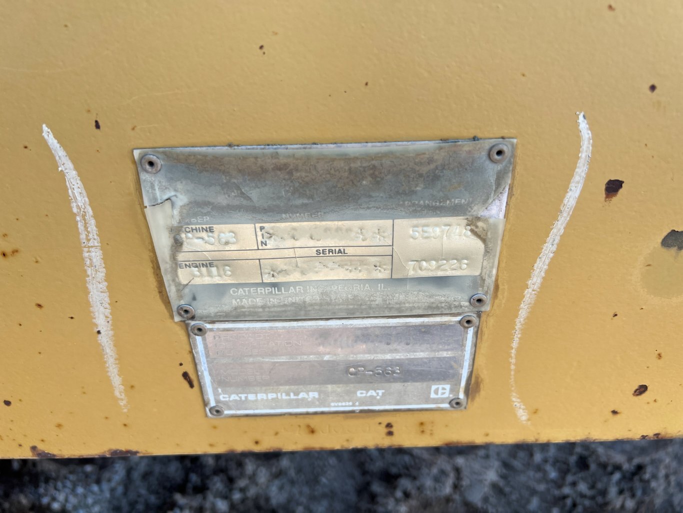 1990 Caterpillar CP 563 Padfoot Compactor / CP563 #9571 BP