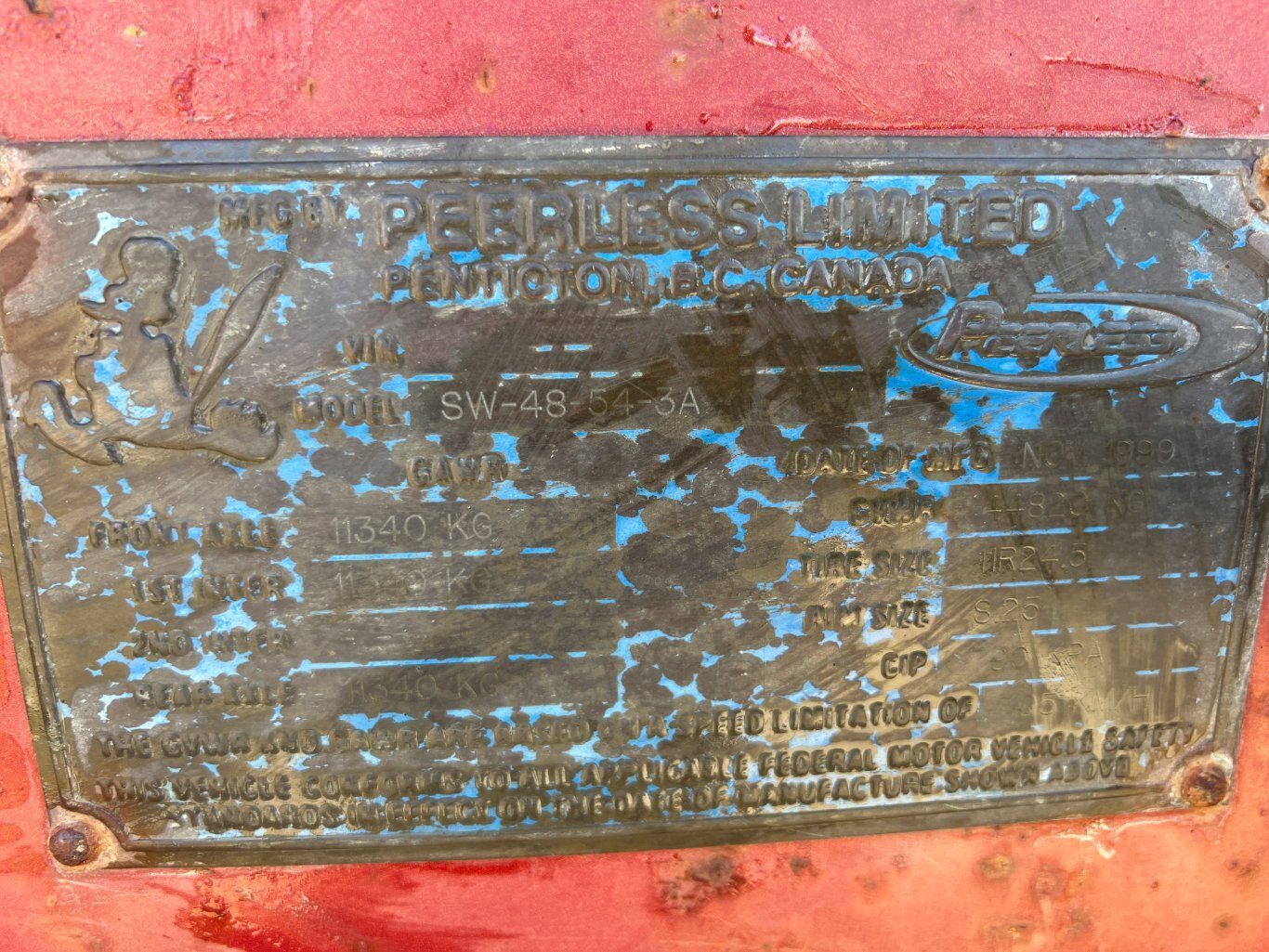 2000 Peerless Forestry Trailer 48ft Logging Trailer • Model: SW 48 54 3A #9576 BP