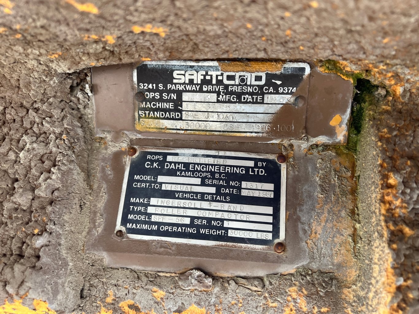 1981 Ingersoll Rand SPF 56 Padfoot Compactor #9698 BP