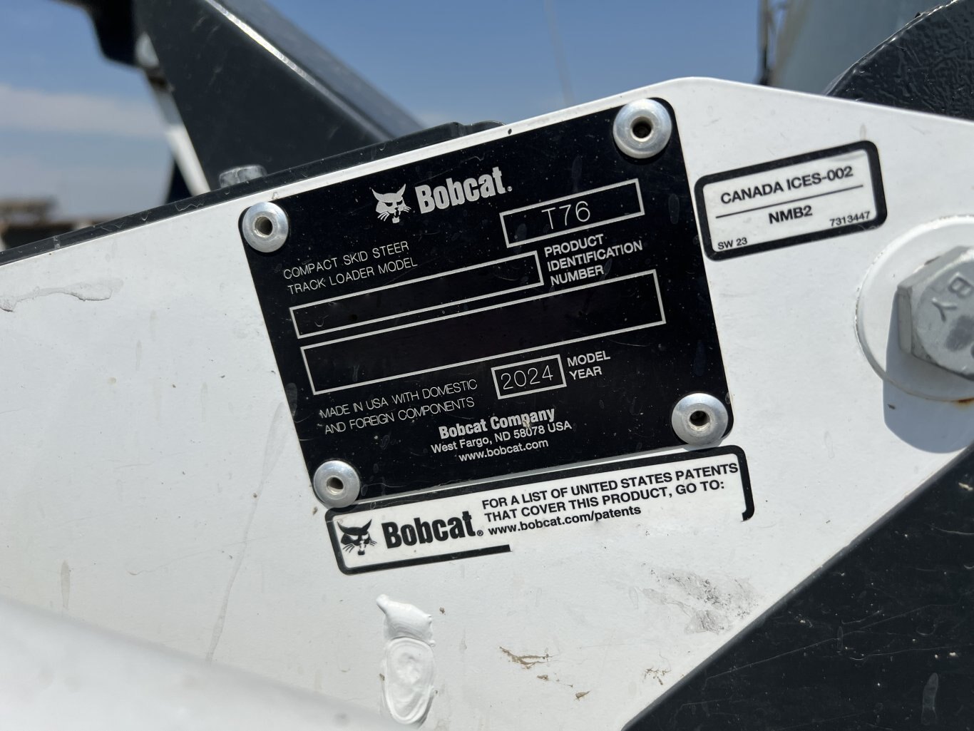 2024 Bobcat T76 Skid Steer with Bucket #9938 BP