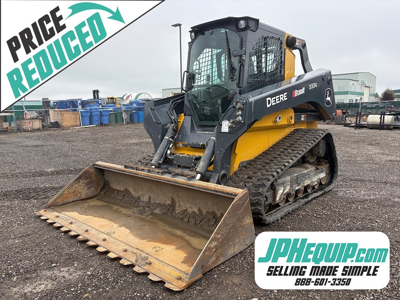 2021 Deere 333G Skid Steer With Bucket #9943 AS