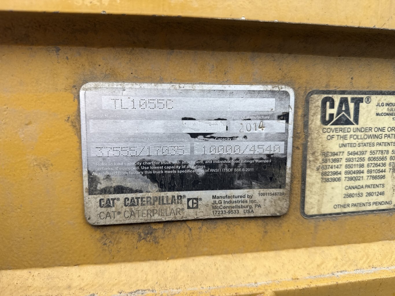 2014 CAT TL1055C Telehandler with Forks and Bucket #9955 JA