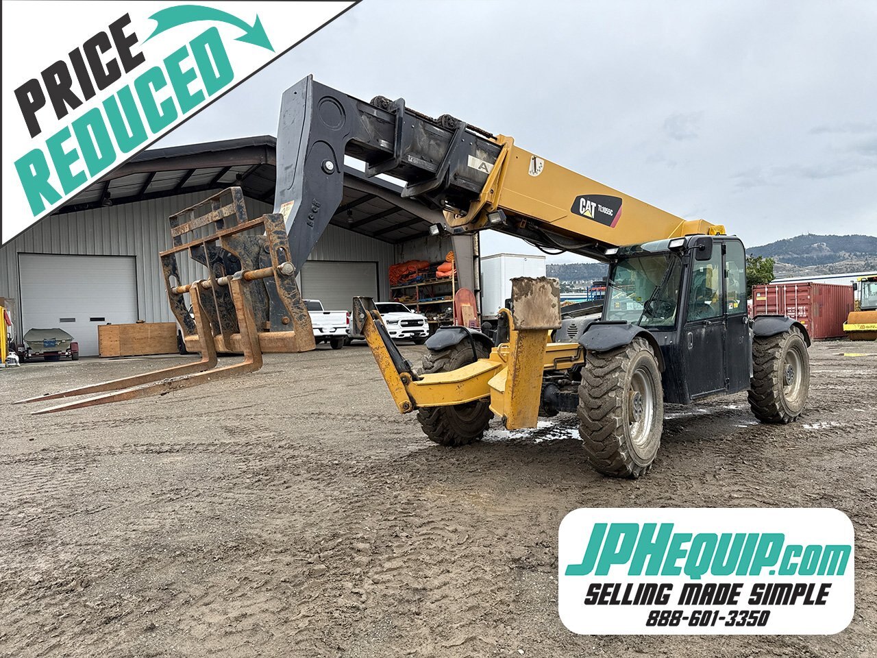 2014 CAT TL1055C Telehandler with Forks and Bucket #9955 JA