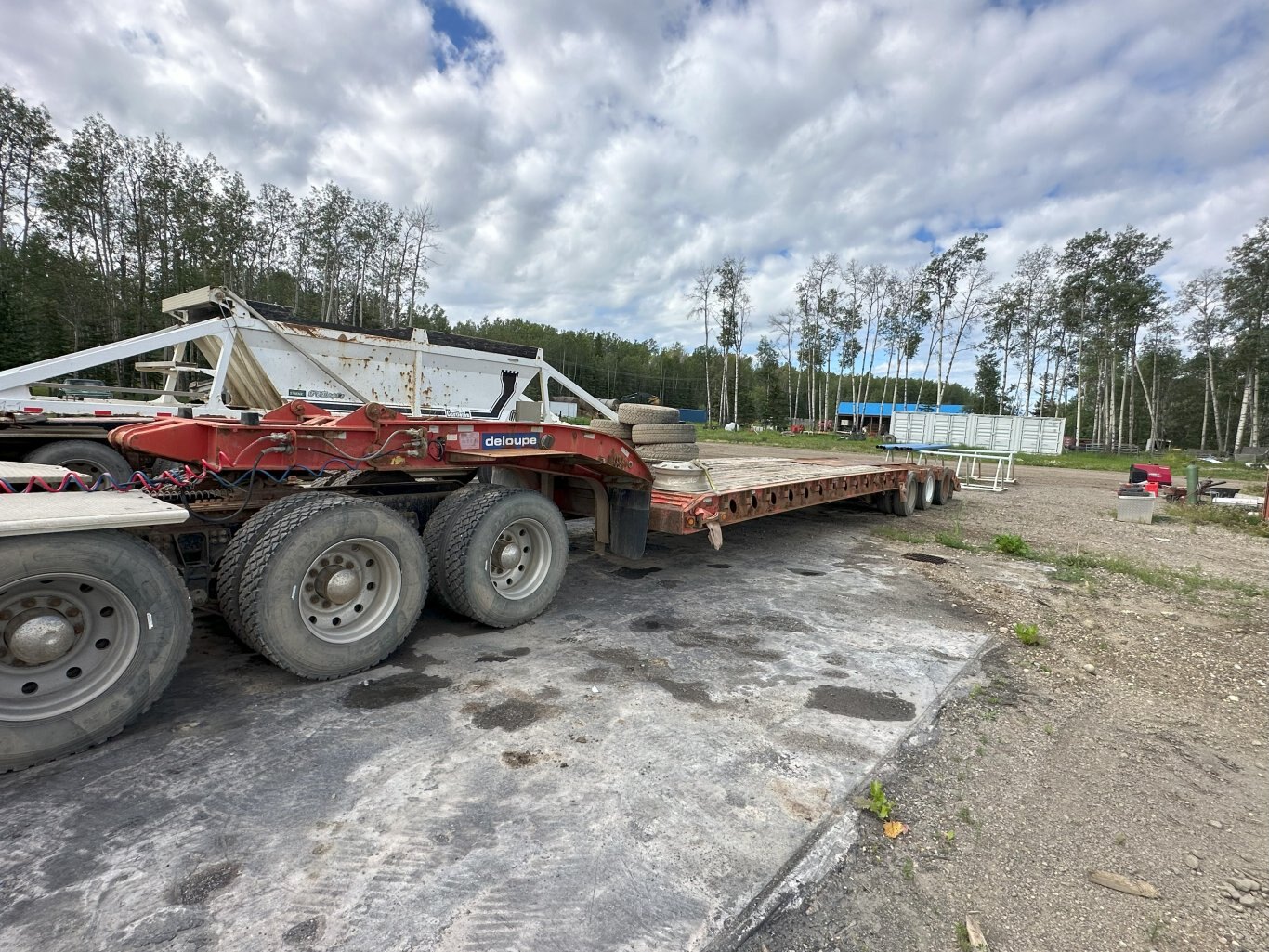 2007 Deloupe 48 ft Tri Axle Lowboy Trailer #11013 DP