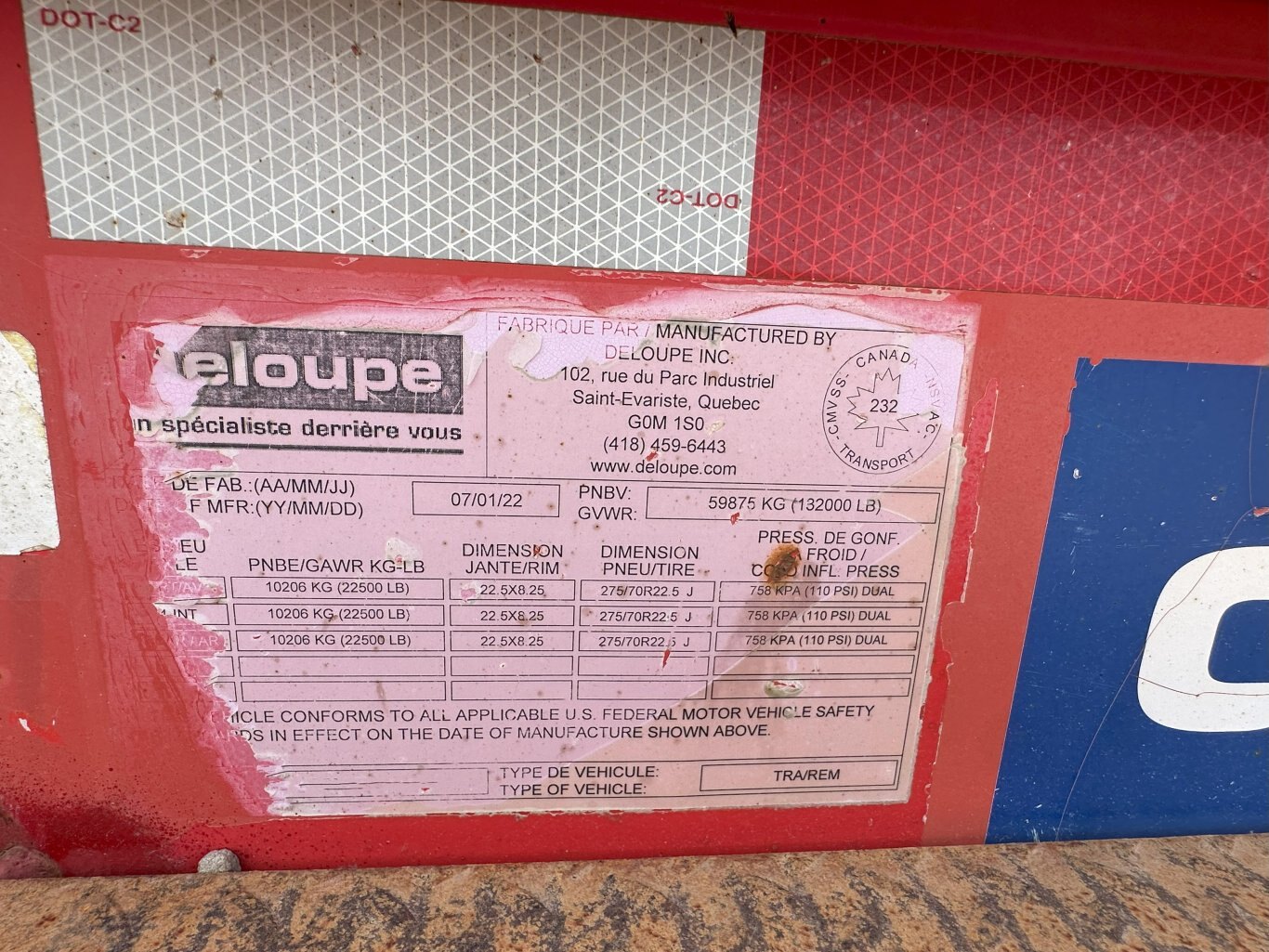 2007 Deloupe 48 ft Tri Axle Lowboy Trailer #11013 DP