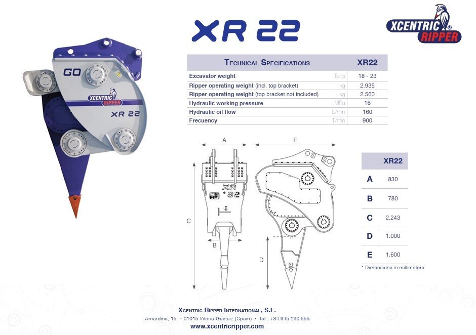 200 Series Xcentric XR22 Ripper 2019 • Hydraulic Ripper 18 23 Ton Excavator #11079 JPH BP