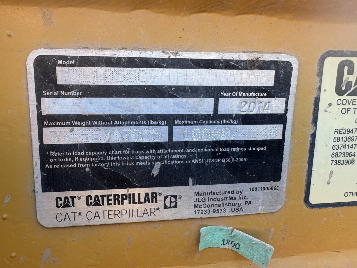 2014 Caterpillar TL1055C Telehandler/Zoom Boom #11107 AS