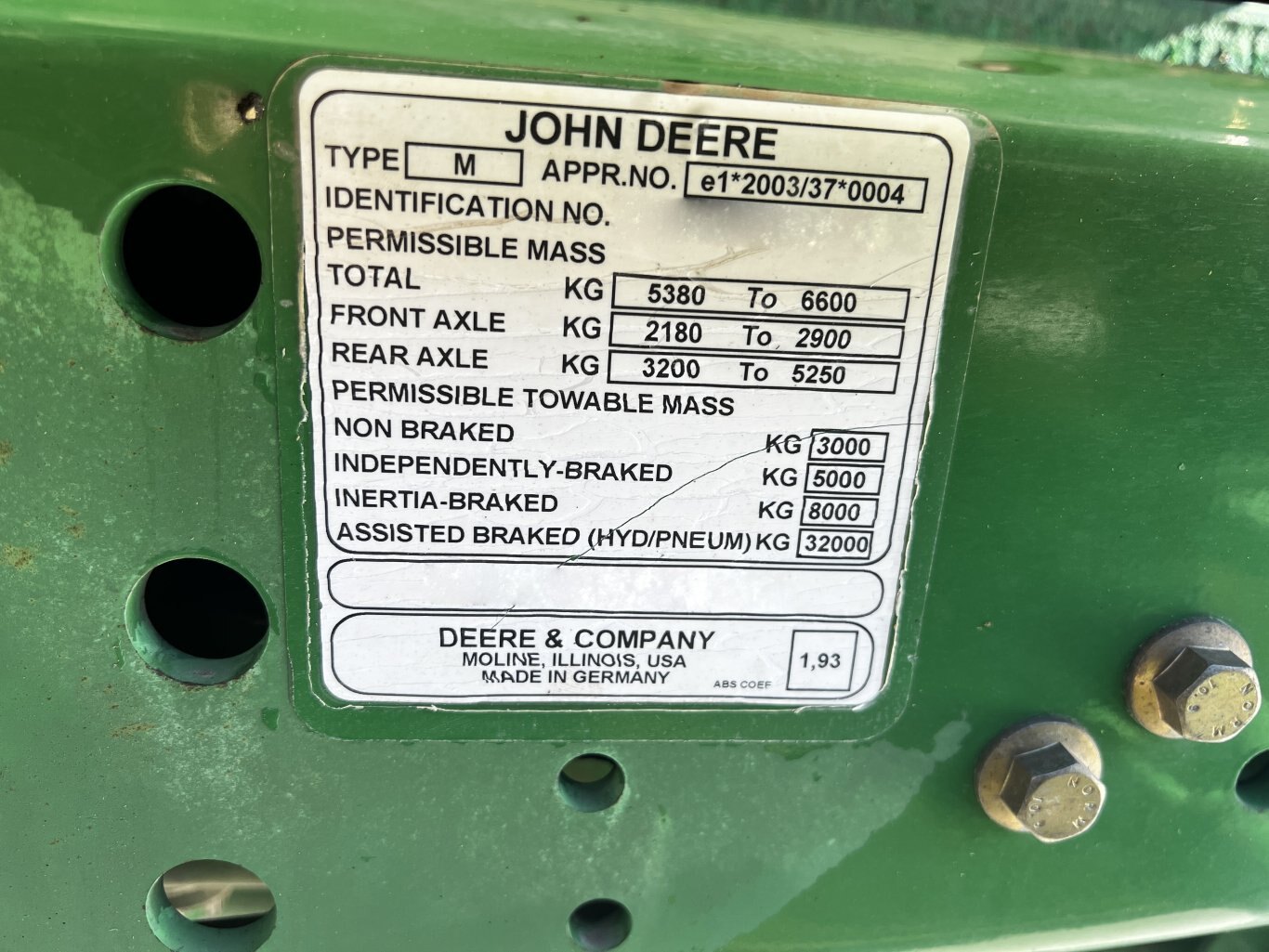 2013 John Deere 5100R Tractor #11122 BP