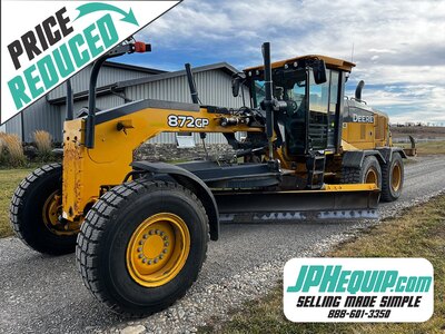 2018 Deere 872GP Motor Grader – AWD with Snow Wing #11140 BP