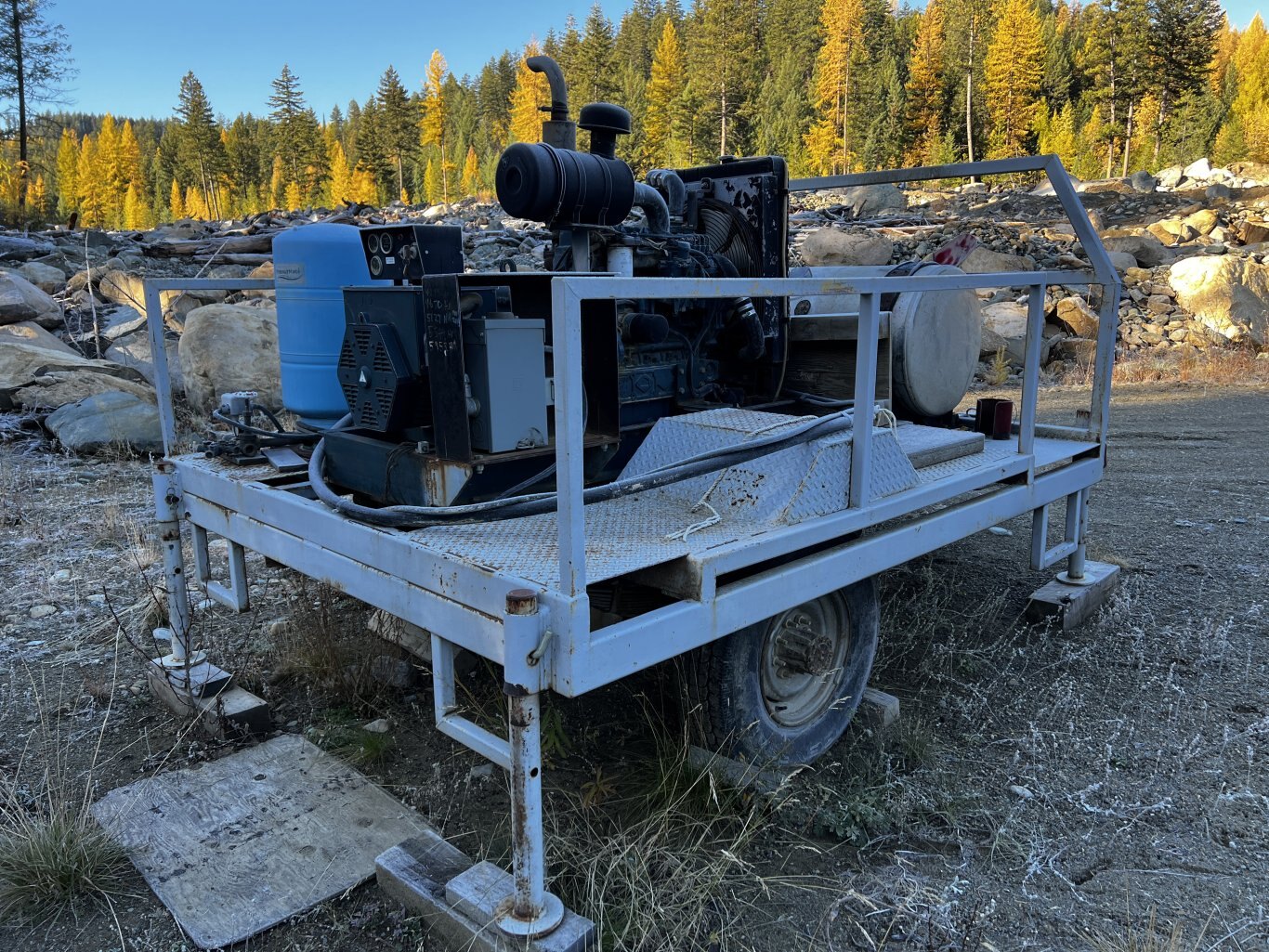 25kW Generator on Homemade Jobsite Trailer • 3 Phase Generator #11232 BP