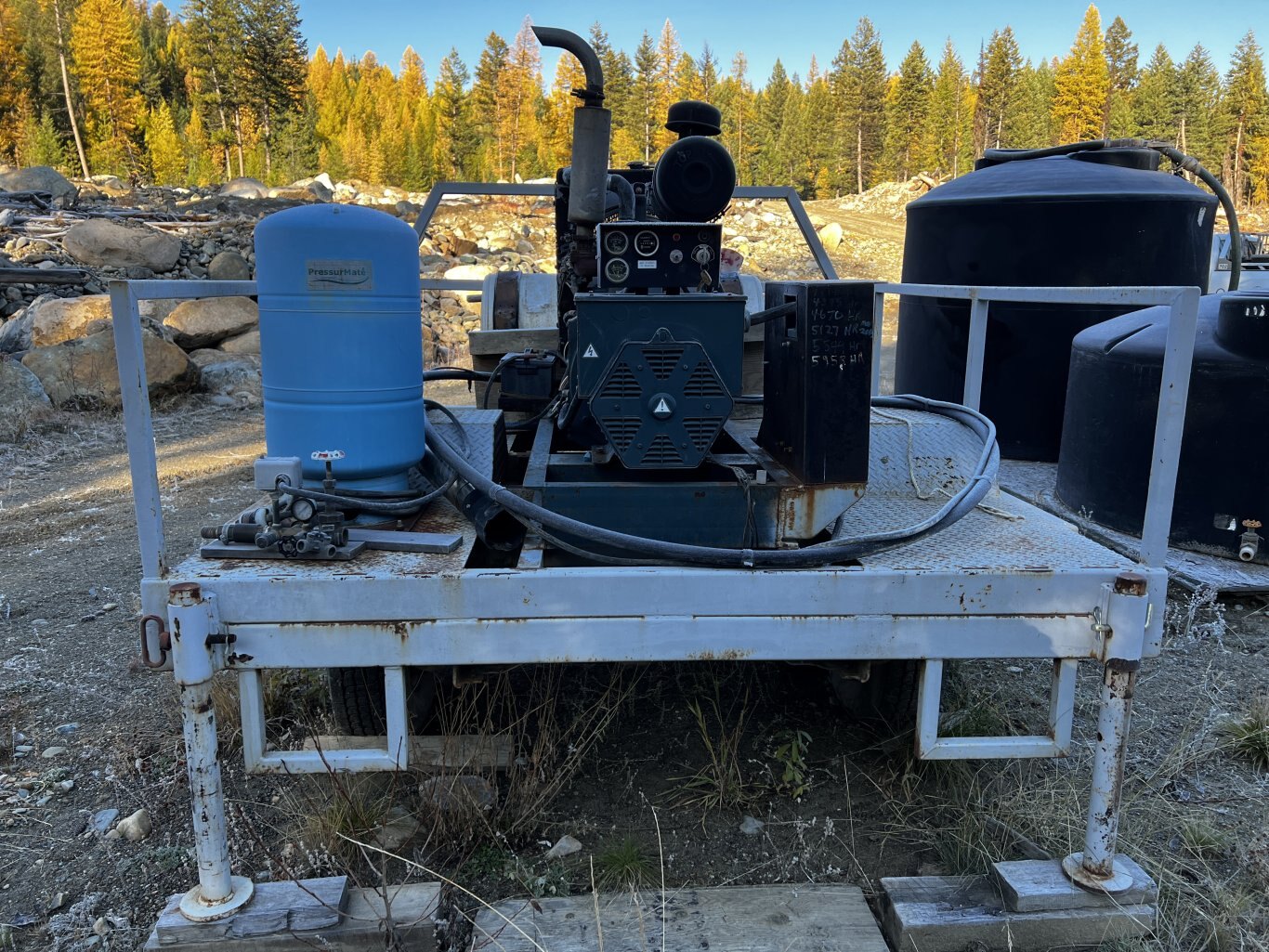 25kW Generator on Homemade Jobsite Trailer • 3 Phase Generator #11232 BP