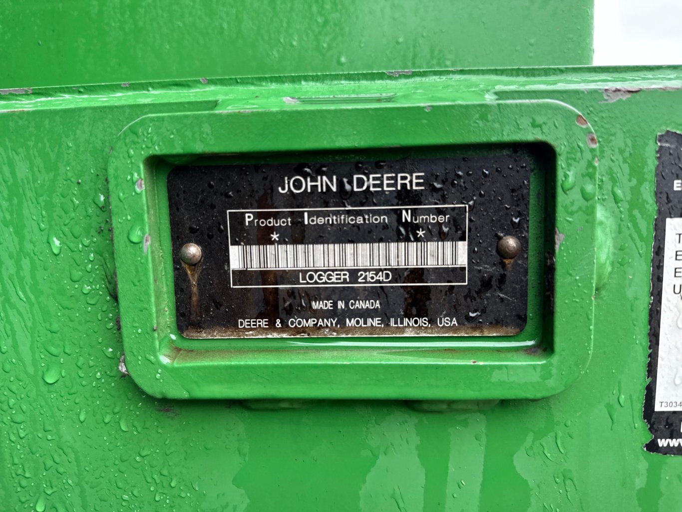 2012 Deere 2154D Processor #11260 JA