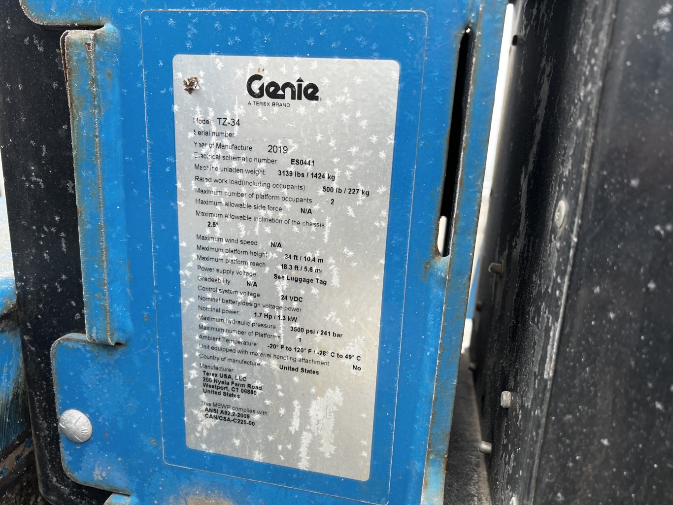 2019 Genie TZ 34 Towable Man Lift • TZ34 Trailer Mounted Boom Lift #11286 BP