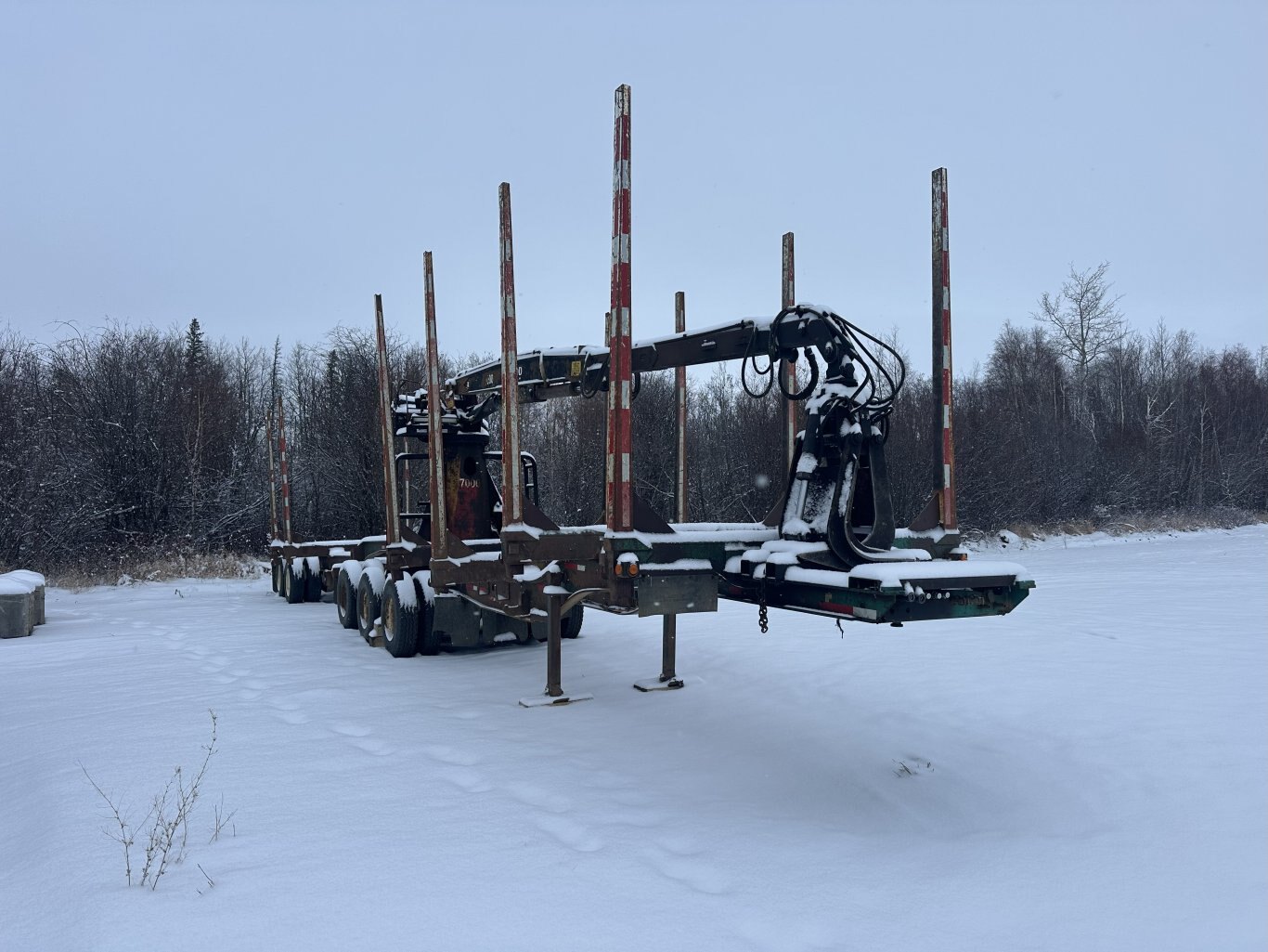 1998 Peerless 63 ft Super B Hayrack Trailer w/ Picker #11311 DP