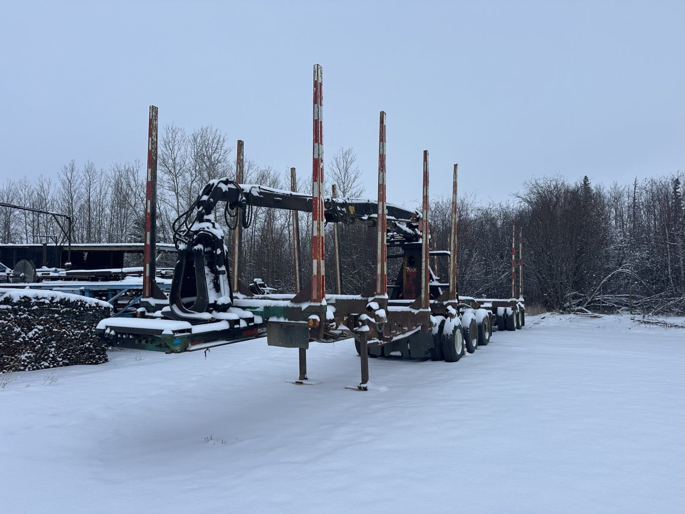 1998 Peerless 63 ft Super B Hayrack Trailer w/ Picker #11311 DP