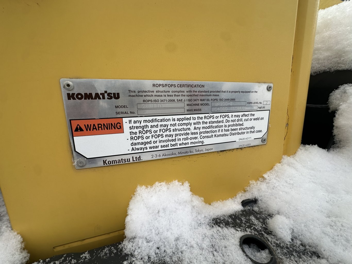 2019 Komatsu WA200 8 Wheel Loader w/ Bucket #11312 DP