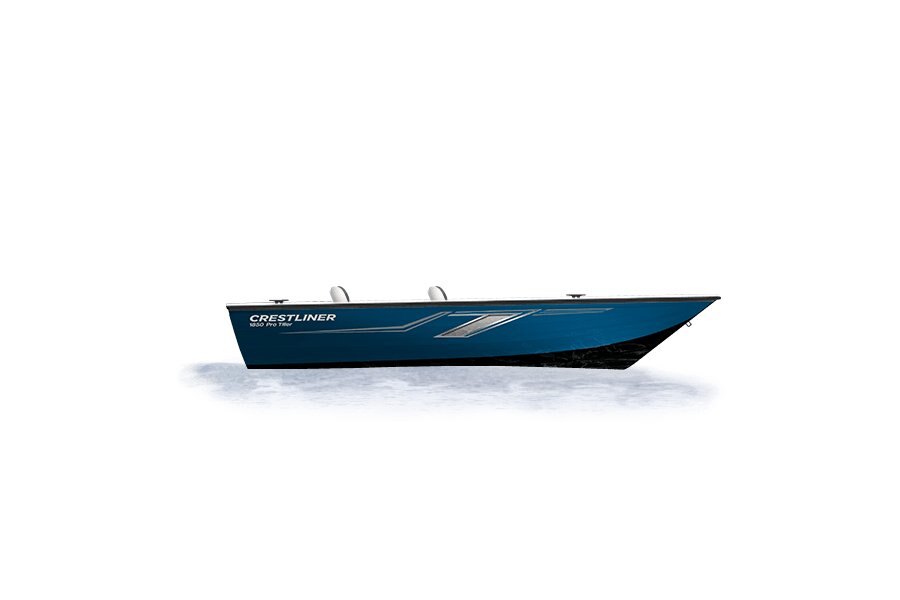 2024 Crestliner 1850 PRO TILLER Black Metallic base w/True Blue Metallic accent & Gray interior