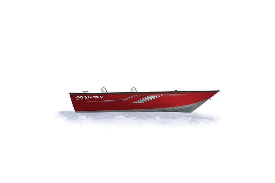 2024 Crestliner 1850 PRO TILLER Silver Metallic base w/Fire Red Metallic accent & Gray interior