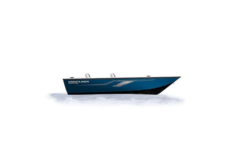 2024 Crestliner 1750 PRO TILLER  Black Metallic base w/True Blue Metallic accent & Gray interior