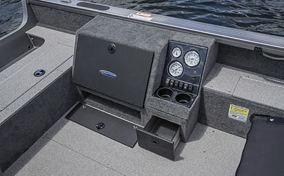 2024 Crestliner 1750 PRO TILLER Black Metallic base w/True Blue Metallic accent & Gray interior