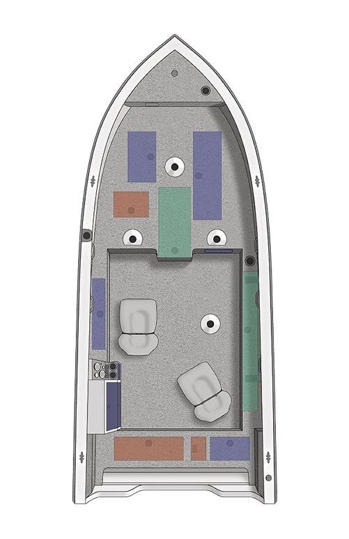 2024 Crestliner 1750 PRO TILLER Bright White base w/Black Metallic accent & Gray interior