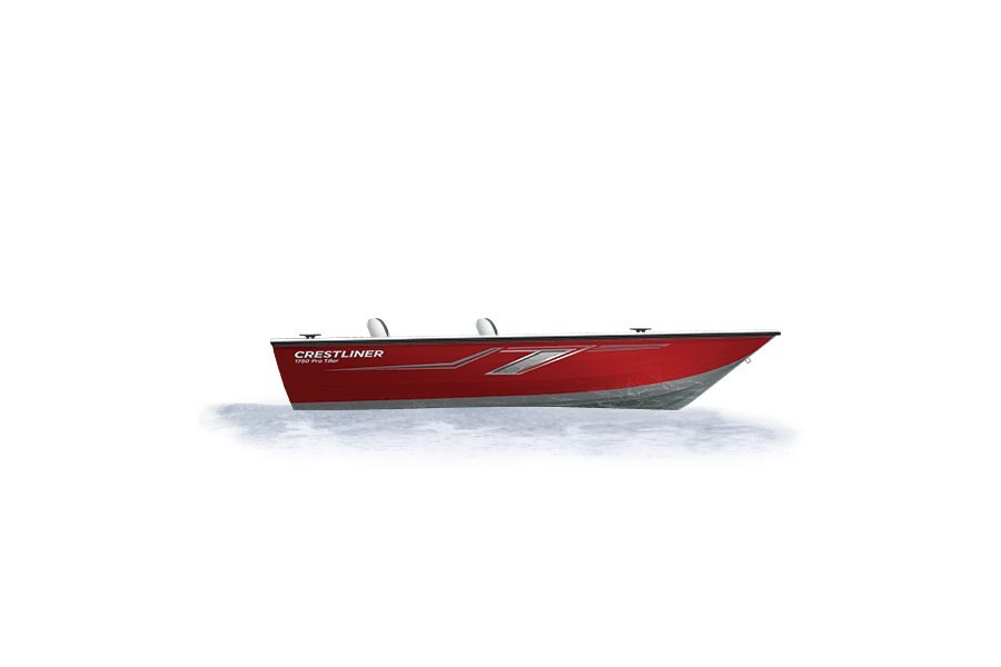 2024 Crestliner 1750 PRO TILLER Silver Metallic base w/Fire Red Metallic accent & Gray interior