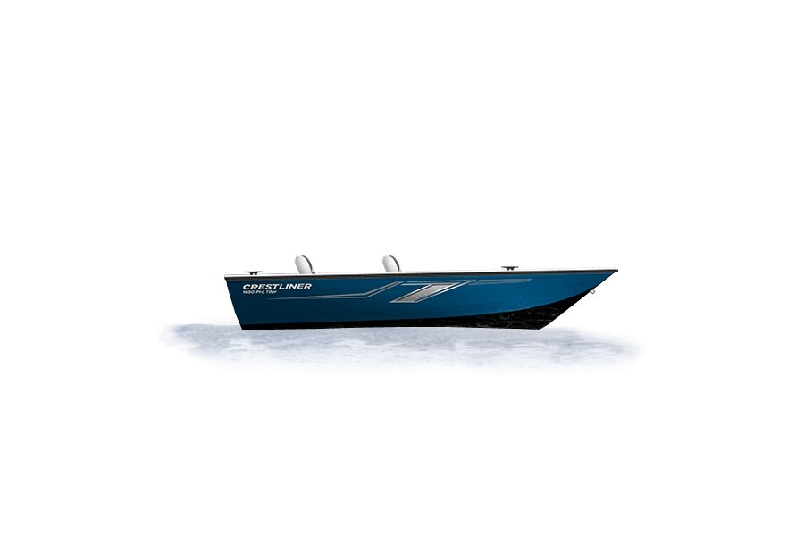 2024 Crestliner 1650 PRO TILLER Black Metallic base w/True Blue Metallic accent & Gray interior