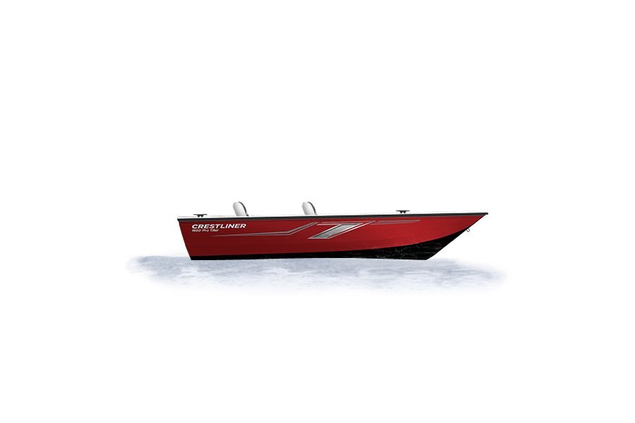 2024 Crestliner 1650 PRO TILLER  Black Metallic base w/Fire Red Metallic accent & Gray interior