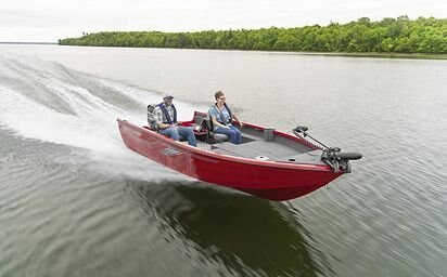 2024 Crestliner 1650 PRO TILLER Black Metallic base w/Fire Red Metallic accent & Gray interior