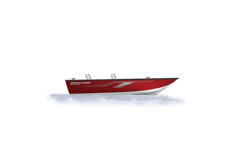 2024 Crestliner 1650 PRO TILLER  Bright White base w/Fire Red Metallic accent & Gray interior