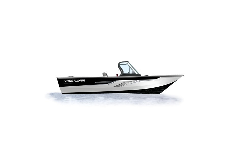 2024 Crestliner 1950 FISH HAWK Black Metallic base w/Bright White accent & Gray interior